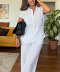 🔥Last day 50%OFF🔥Women's Summer Linen Casual Shirt Wide-Leg Pants Two-Piece Suit(Buy 2 Free Shipping)