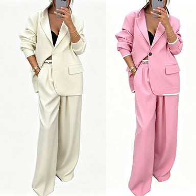 ✨🛍️Fresh Drop - Blazer & Wide-Leg Pant Suit – Clean Lines & Breezy Comfort for Confident All-Day Wear
