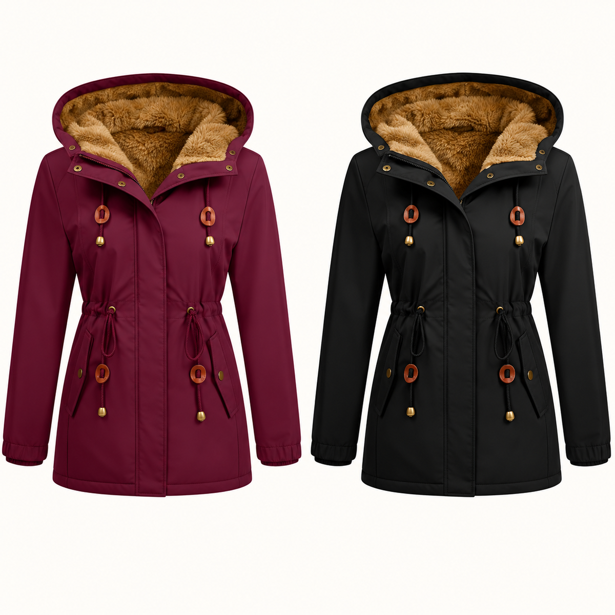 💝💝Women's Fleece-Lined Hooded Parka Jacket