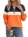 Women's Color Block Quarter Zip Sweatshirt