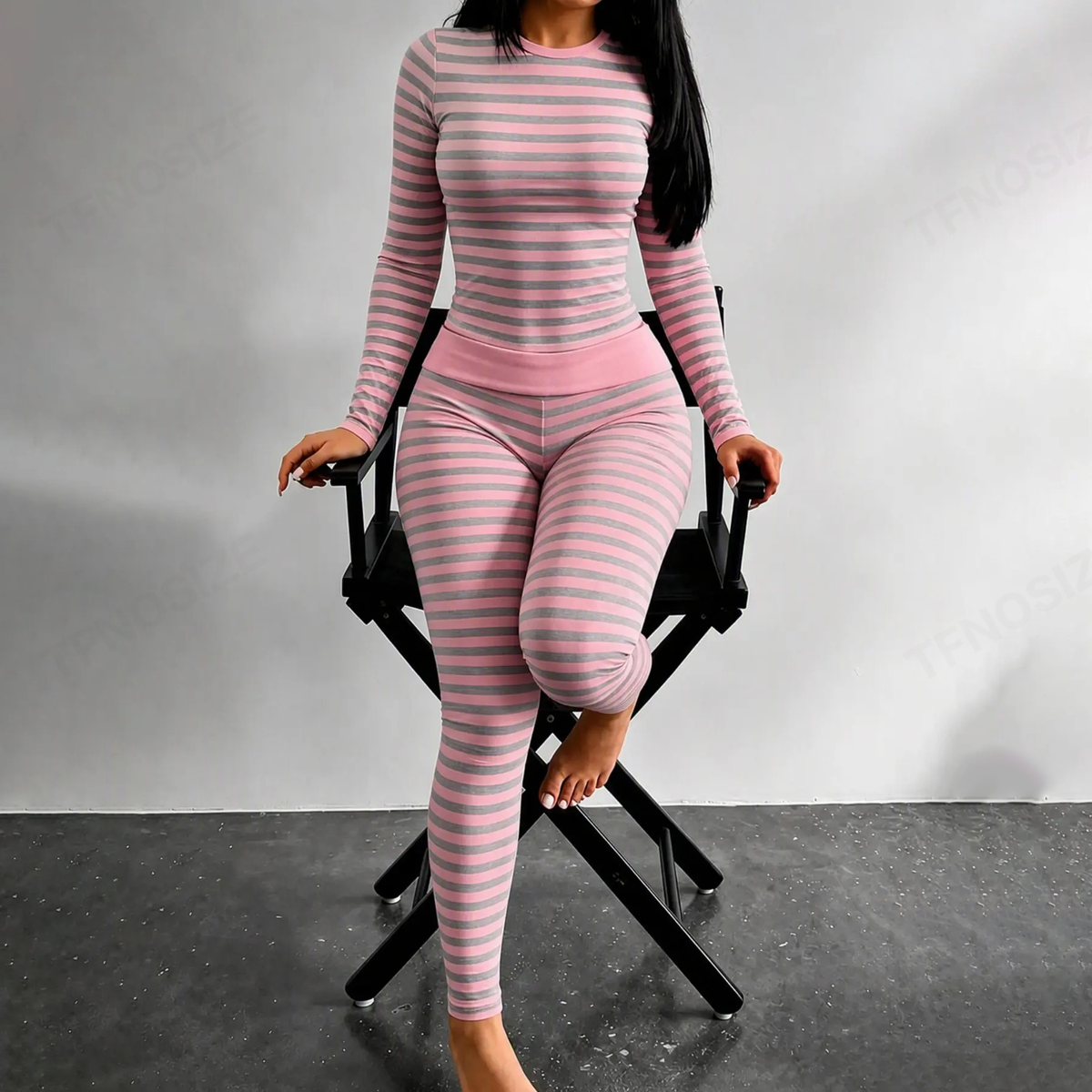 🖤 BLACK FRIDAY SALE 🖤 ☁️ Women's Striped Two-Piece Set | Flattering Fit & Effortless Style