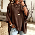 🖤 BLACK FRIDAY SALE 🖤 ☁️ Women's Oversized Short-Sleeve Knit Sweater | Relaxed Fit & Effortless Style