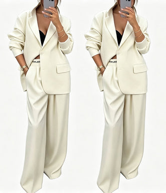 ✨🛍️Fresh Drop - Blazer & Wide-Leg Pant Suit – Clean Lines & Breezy Comfort for Confident All-Day Wear