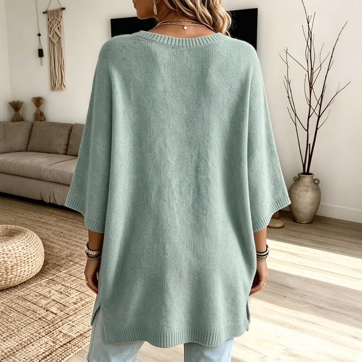 🖤 BLACK FRIDAY SALE 🖤 ☁️ Women's Oversized Short-Sleeve Knit Sweater | Relaxed Fit & Effortless Style