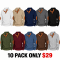 💝💝Men's Jacquard Stand Collar Henley Shirt