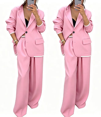 ✨🛍️Fresh Drop - Blazer & Wide-Leg Pant Suit – Clean Lines & Breezy Comfort for Confident All-Day Wear