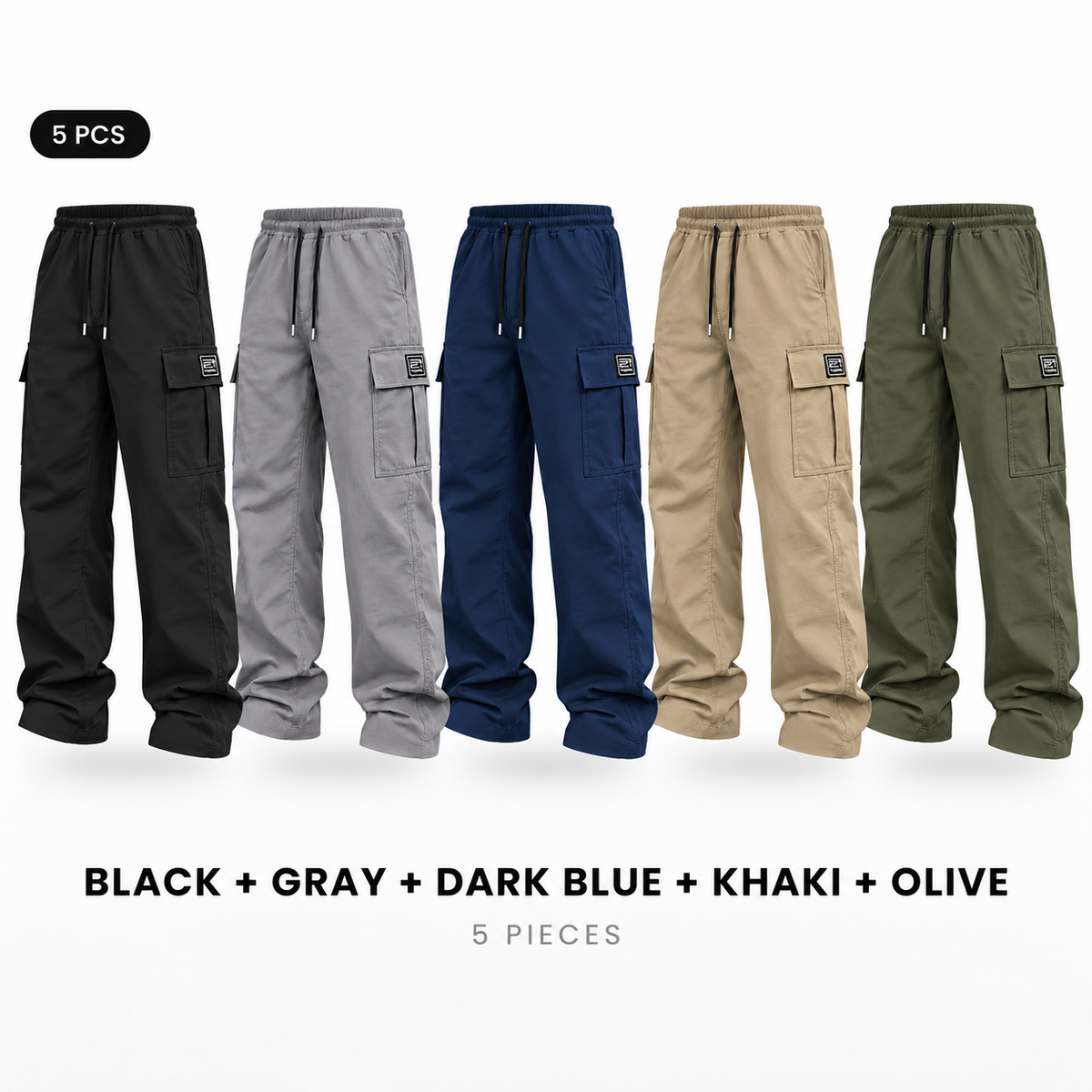 💝💝 BLACK FRIDAY SALE 🔥Men's cargo pants, solid-color casual loose-fit cargo trousers.