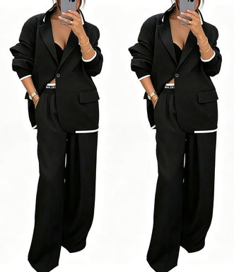 ✨🛍️Fresh Drop - Blazer & Wide-Leg Pant Suit – Clean Lines & Breezy Comfort for Confident All-Day Wear