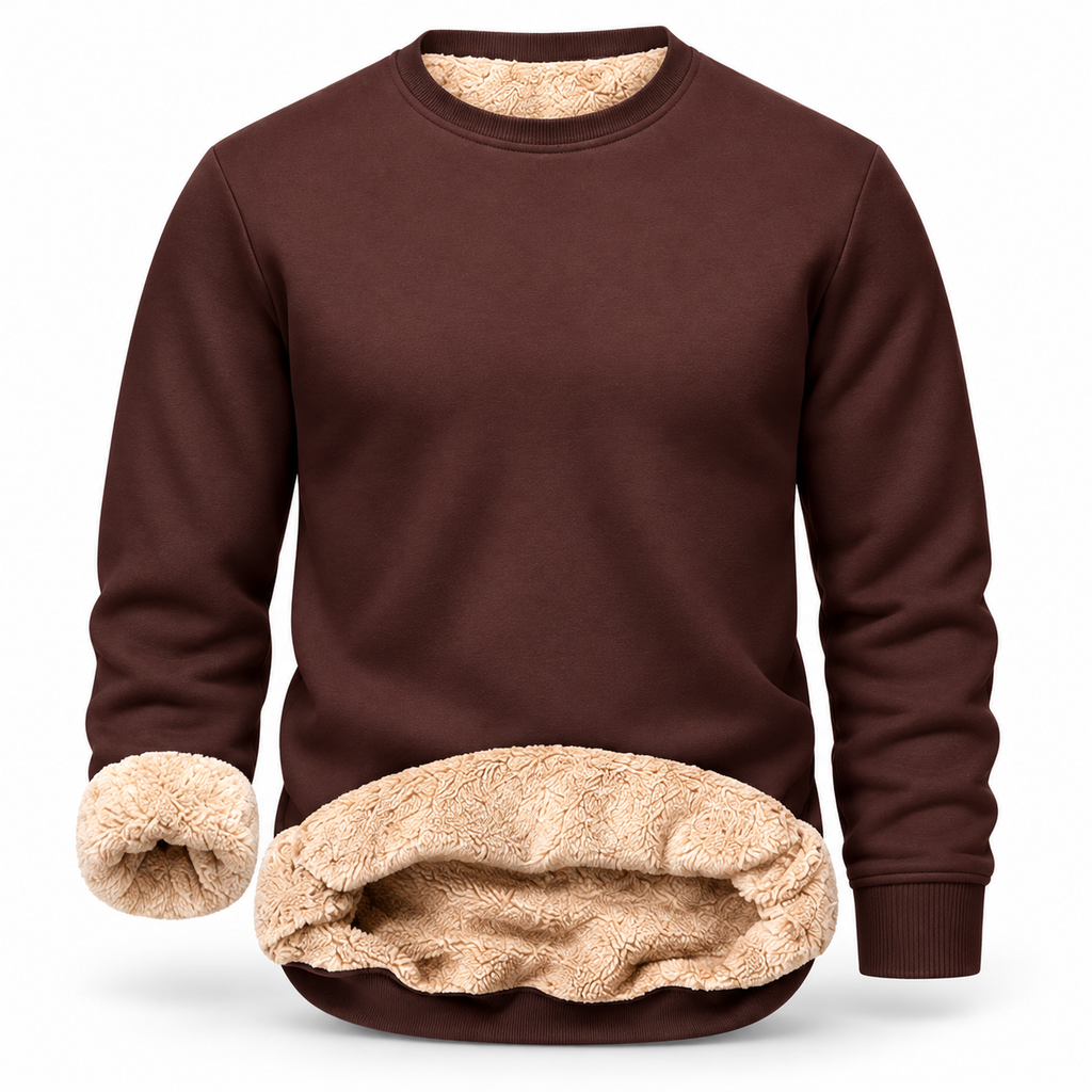 💝💝Men's Fitted Crewneck Fleece Lined Sweatshirt, Wind Resistant Polyester Athletic Pullover, Casual Fashion Active Tops