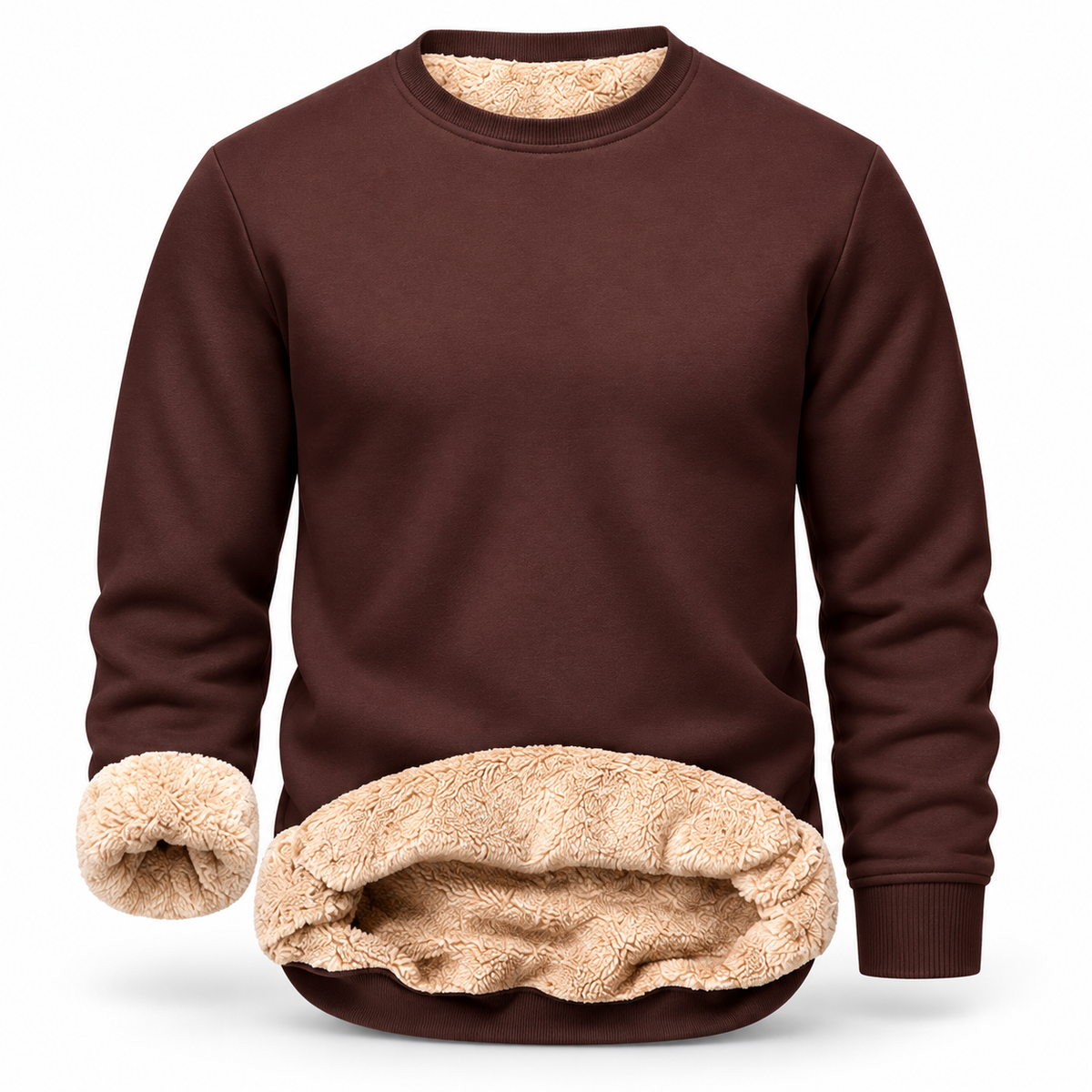 💝💝Men's Fitted Crewneck Fleece Lined Sweatshirt, Wind Resistant Polyester Athletic Pullover, Casual Fashion Active Tops