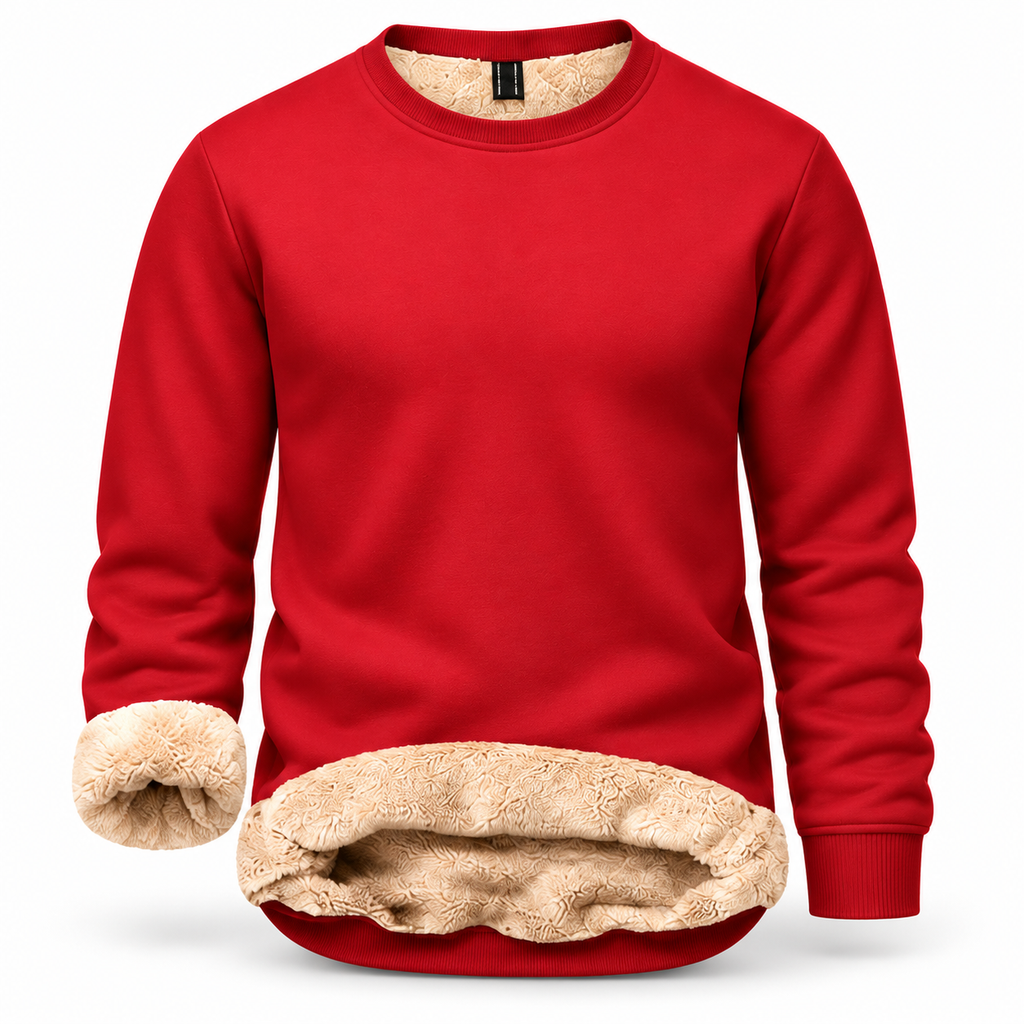💝💝Men's Fitted Crewneck Fleece Lined Sweatshirt, Wind Resistant Polyester Athletic Pullover, Casual Fashion Active Tops