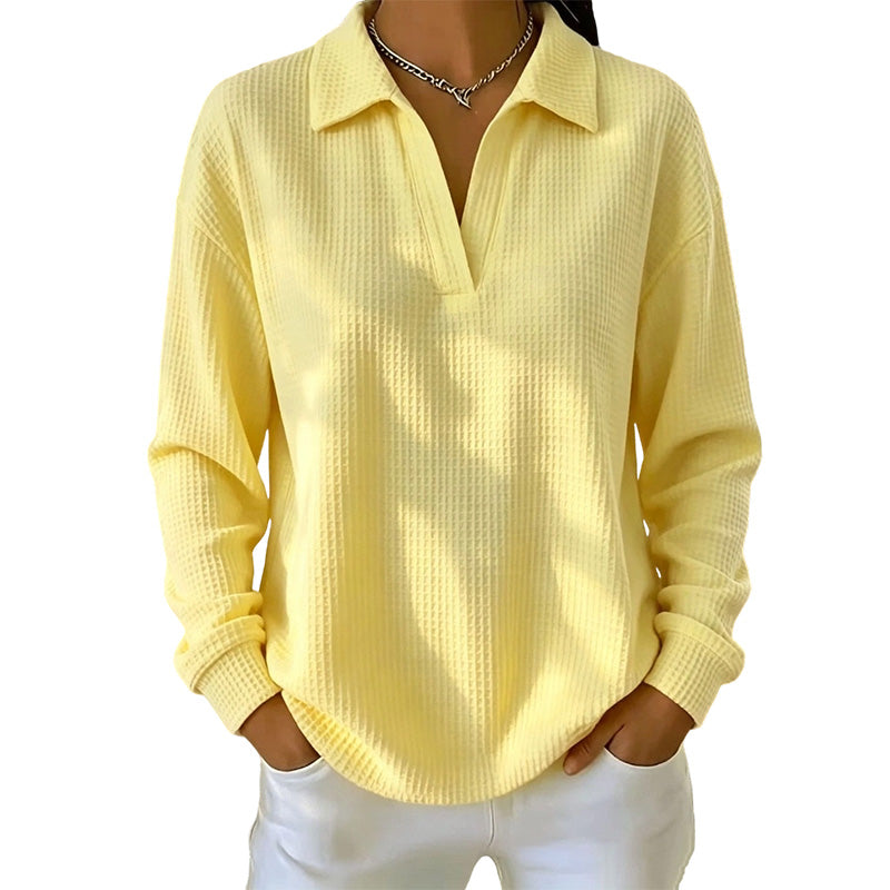 💝💝Women's knitted top with V-neck and long sleeves