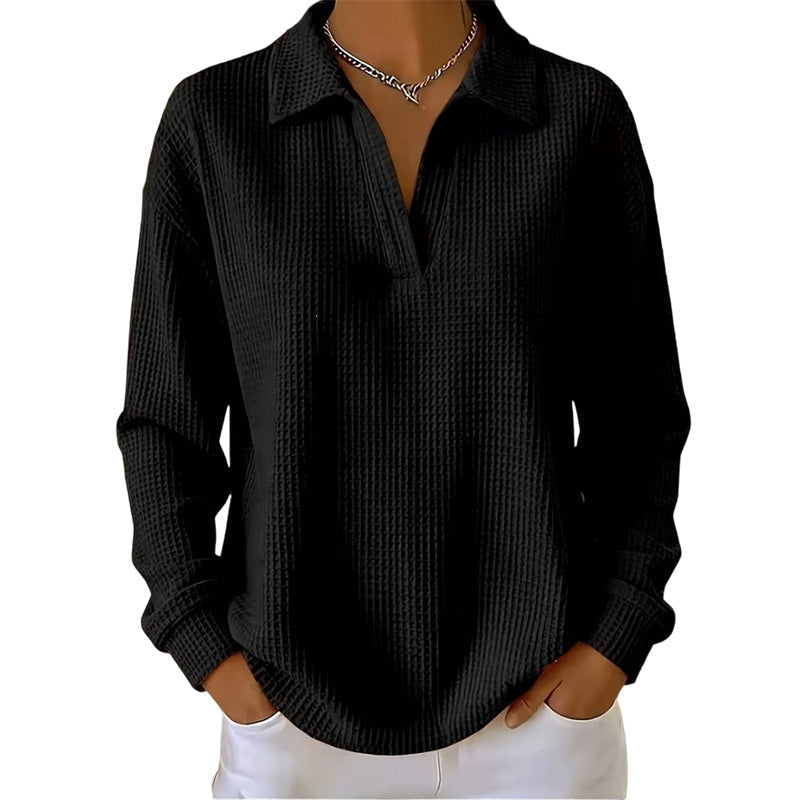 💝💝Women's knitted top with V-neck and long sleeves