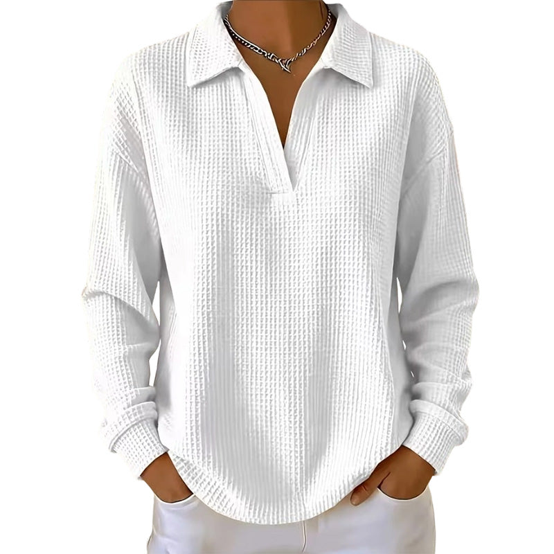 💝💝Women's knitted top with V-neck and long sleeves