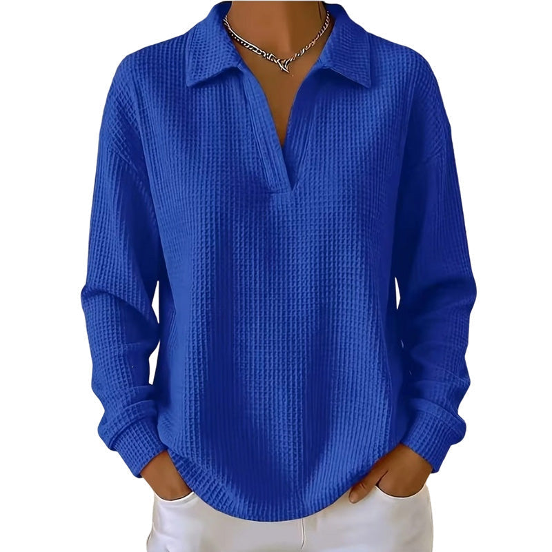 💝💝Women's knitted top with V-neck and long sleeves