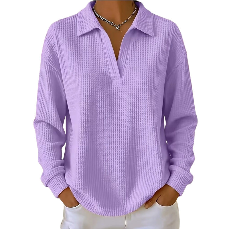 💝💝Women's knitted top with V-neck and long sleeves