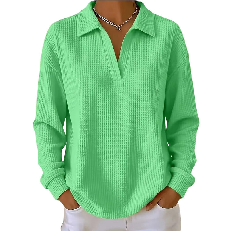 💝💝Women's knitted top with V-neck and long sleeves