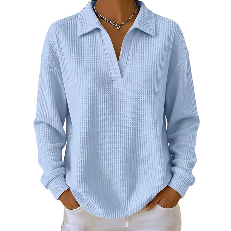 💝💝Women's knitted top with V-neck and long sleeves