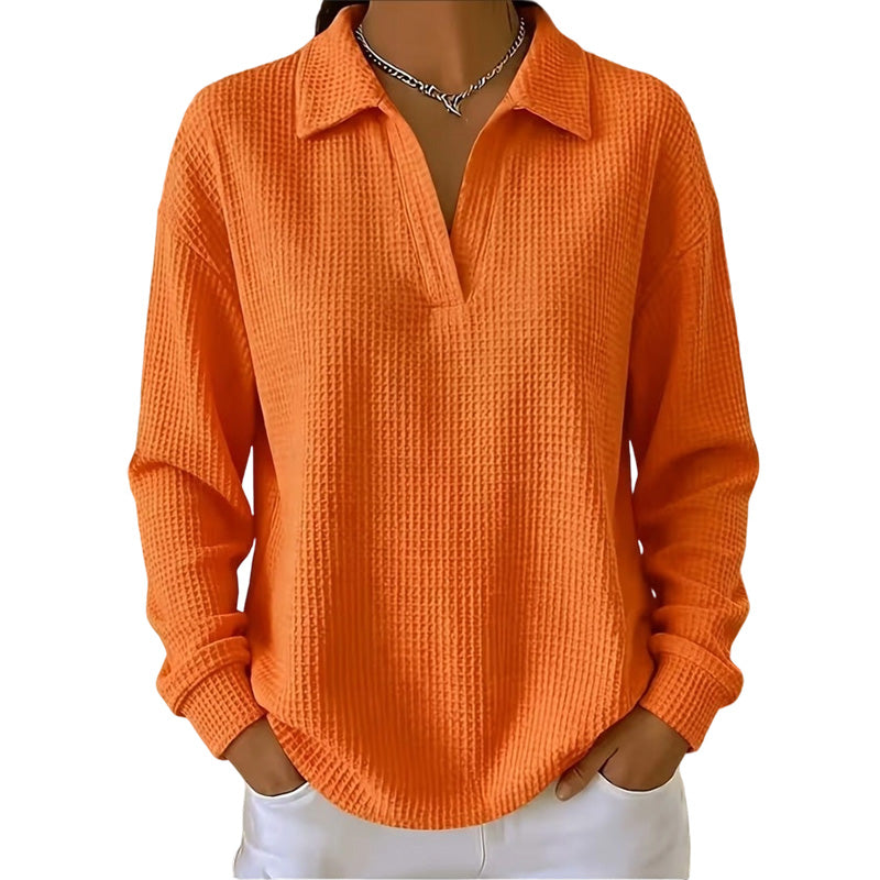 💝💝Women's knitted top with V-neck and long sleeves