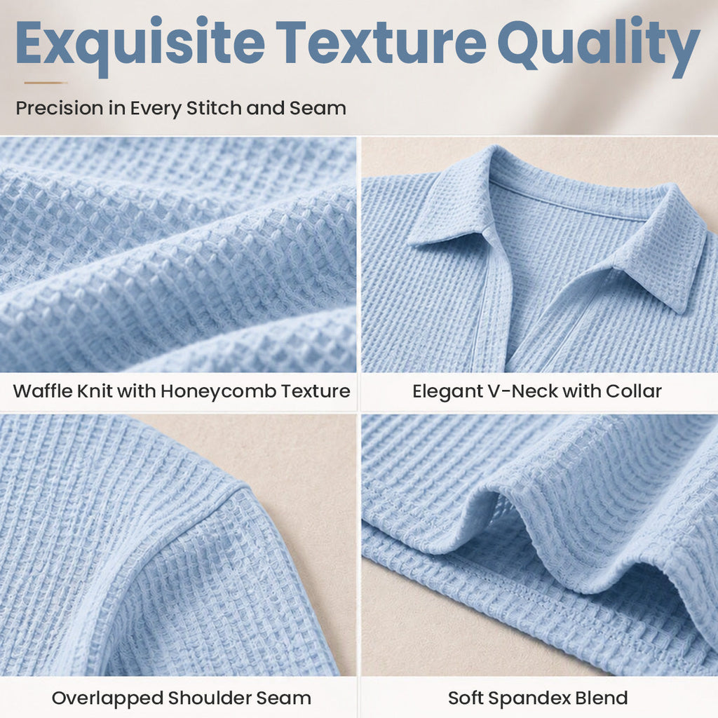 💝💝Women's knitted top with V-neck and long sleeves