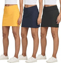🔥Real Essentials 3 Pack: Women's 16" Active Skort Skirt Pockets - Running Tennis Golf Gym (Available in Plus)