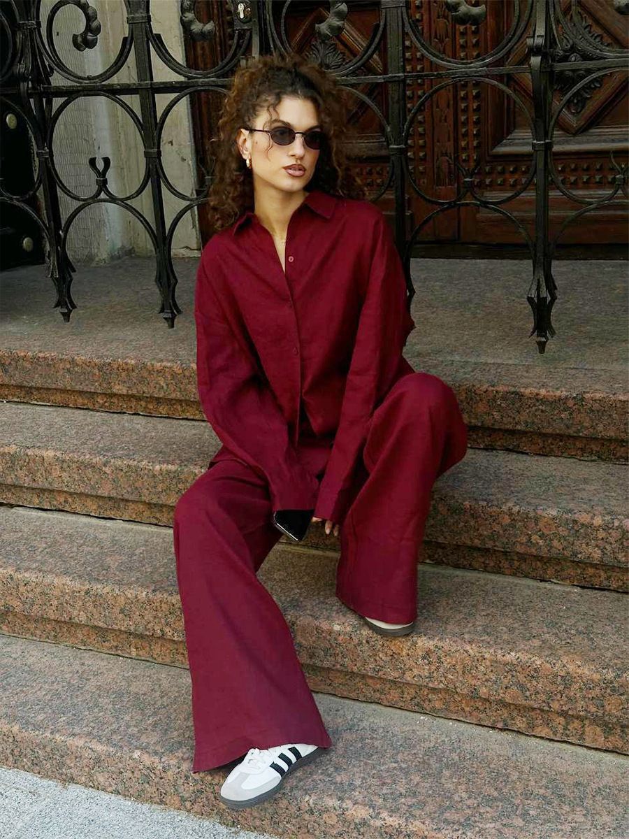 🔥Last day 50%OFF🔥100% LINEN PALAZZO SET(Buy 2 Free Shipping)