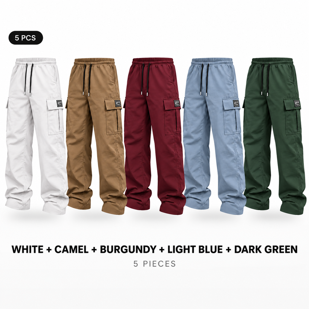 💝💝 BLACK FRIDAY SALE 🔥Men's cargo pants, solid-color casual loose-fit cargo trousers.