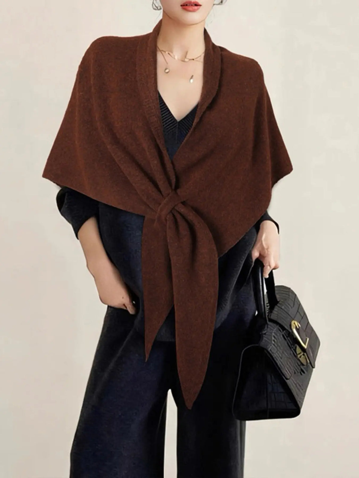 🔥Women's Trendy Solid Knitted Shawl, Casual Soft Comfortable Scarf for Daily Wear, Fashion Accessories for Women & Girls