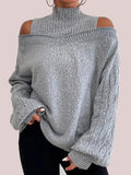 🔥 FINAL HOURS — Women's Off-Shoulder Turtleneck Pullover | Loose Fit & Lantern Sleeves