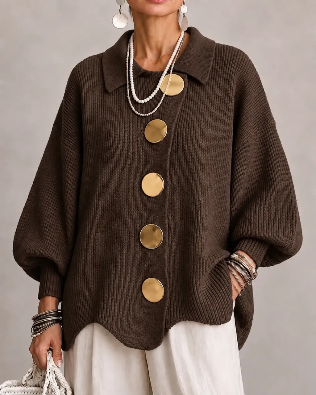 🔥 FINAL HOURS — Women's Oversized Button-Front Cardigan | Relaxed Fit & Effortless Everyday Style