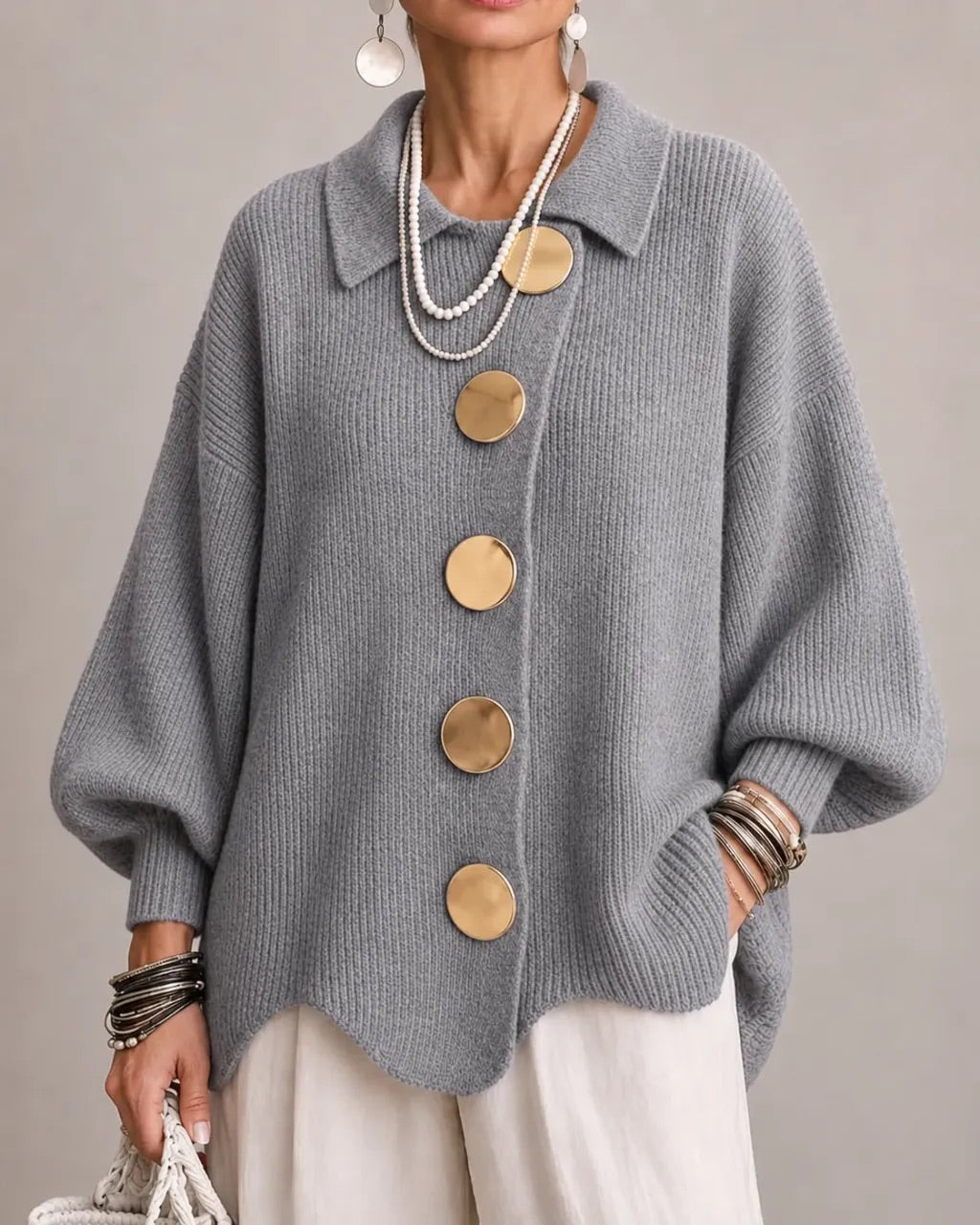 🔥 FINAL HOURS — Women's Oversized Button-Front Cardigan | Relaxed Fit & Effortless Everyday Style