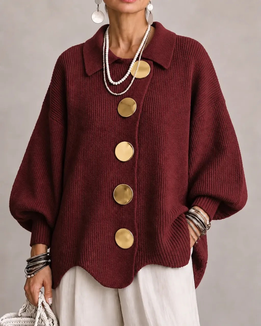 🔥 FINAL HOURS — Women's Oversized Button-Front Cardigan | Relaxed Fit & Effortless Everyday Style
