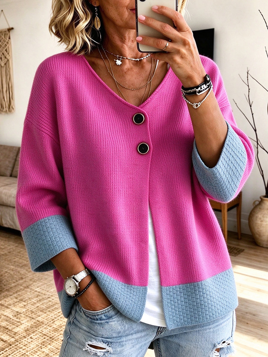 🔥 FINAL HOURS — Women's Color-Block Knit Cardigan | Cozy Layers & Effortless Everyday Style