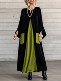 🔥 FINAL HOURS — Women's Color-Block Velvet Dress | Elegant Style & Sophisticated Everyday Glamour