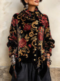 🔥 FINAL HOURS — Women's Vintage Floral Print Velvet Top | Elegant & Sophisticated Style