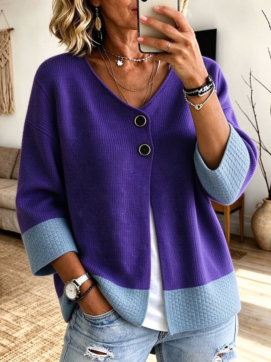 🔥 FINAL HOURS — Women's Color-Block Knit Cardigan | Cozy Layers & Effortless Everyday Style