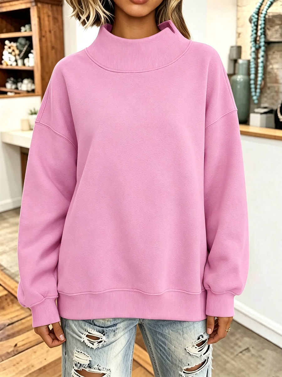 🔥 FINAL HOURS — Women's High-Neck Oversized Sweatshirt | Cozy & Effortless Everyday Style
