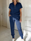 🔥Cozy Travel Stand-collar Zip Sweatshirt & Pants Two-piece Set