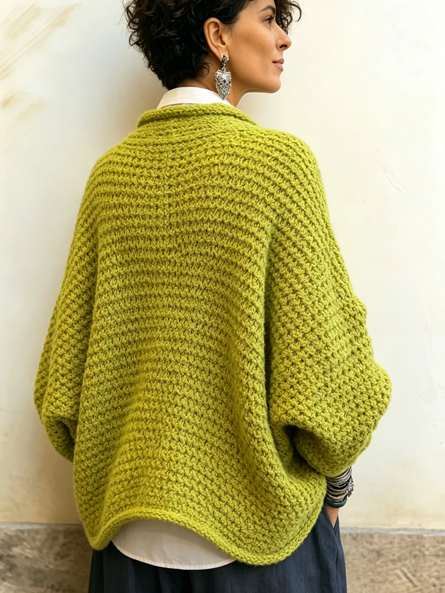 🔥 FINAL HOURS — Women's Crossover V-Neck Sweater | Cozy Batwing Sleeves & Relaxed Fit