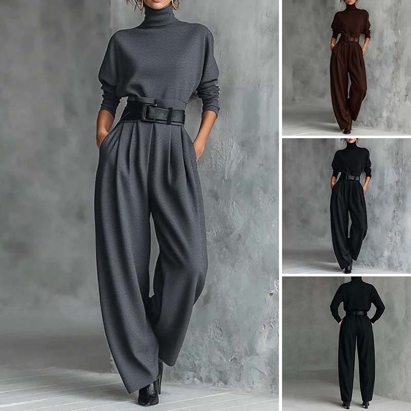 🖤 BLACK FRIDAY SALE 🖤 ☁️ Women's Turtleneck Top & Pants Set | Chic & Cozy Style