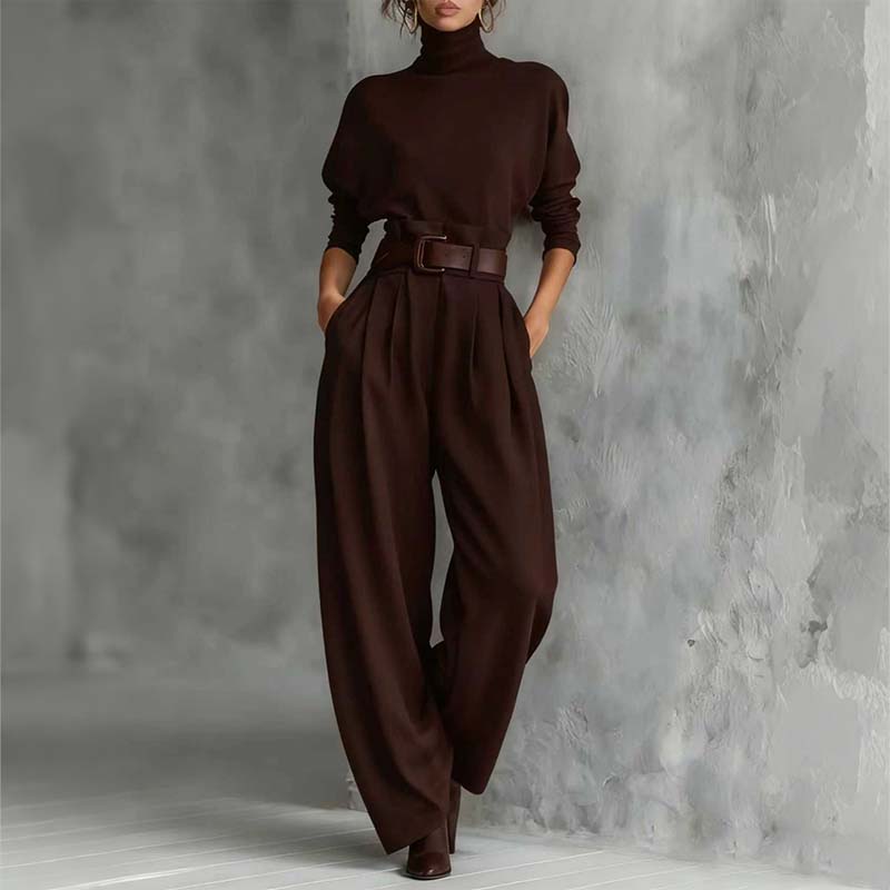 🖤 BLACK FRIDAY SALE 🖤 ☁️ Women's Turtleneck Top & Pants Set | Chic & Cozy Style