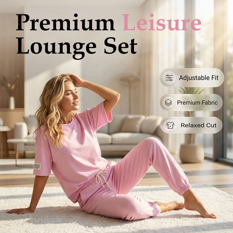 🖤 BLACK FRIDAY SALE 🖤 ☁️ Women's Short-Sleeve Lounge Set | Drawstring Joggers & Relaxed Fit