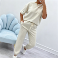 🖤 BLACK FRIDAY SALE 🖤 ☁️ Women's Short-Sleeve Lounge Set | Drawstring Joggers & Relaxed Fit