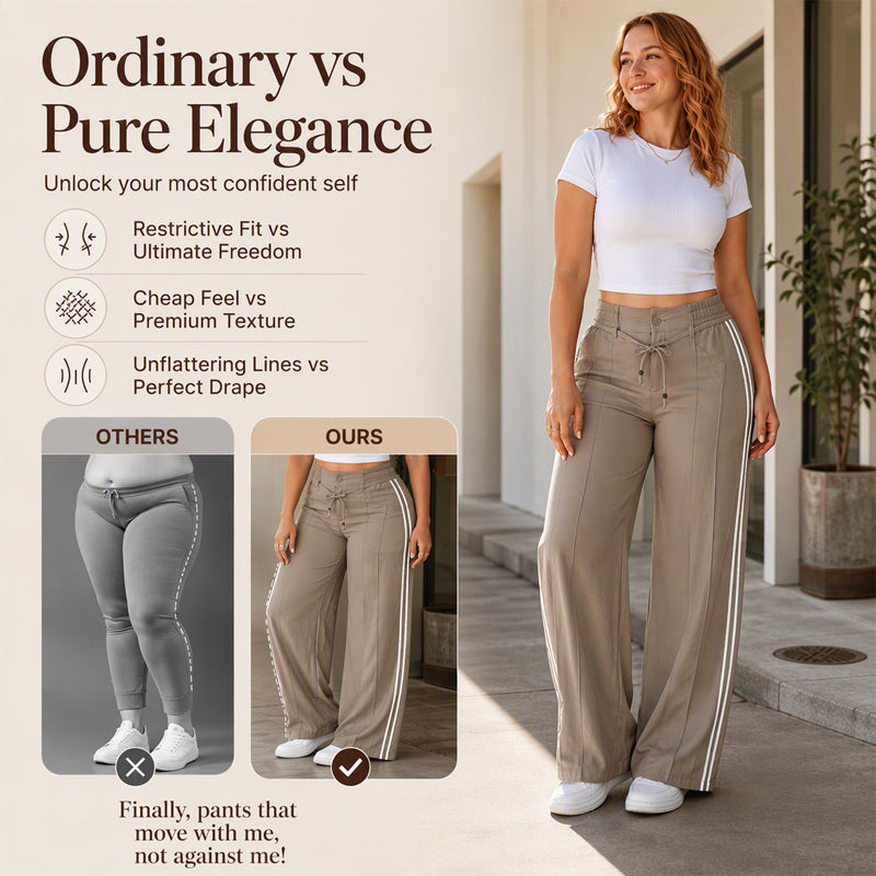 ⏰Last Day of the Sale💃 Women's Wide-Leg Drawstring Pants
