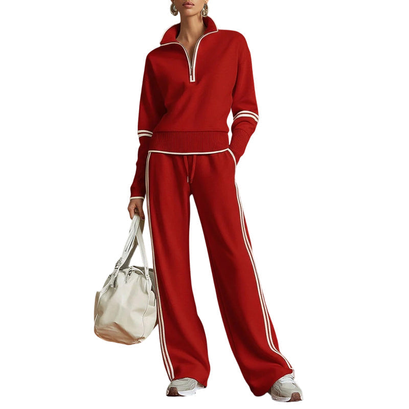 🔥 FINAL HOURS — Women's Half-Zip Top & Wide-Leg Pants Set | Effortless Everyday Comfort