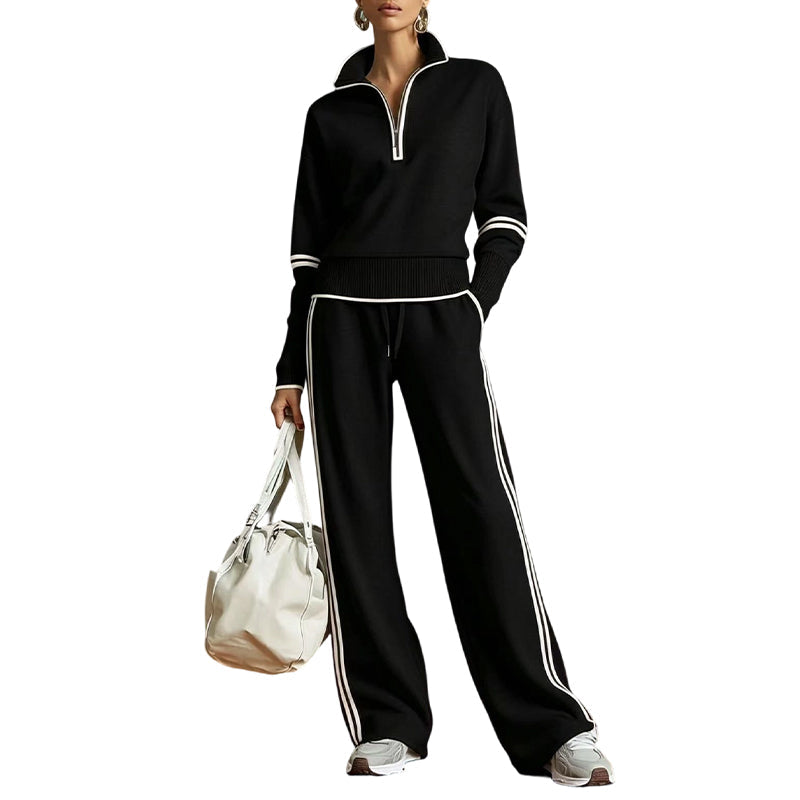 🔥 FINAL HOURS — Women's Half-Zip Top & Wide-Leg Pants Set | Effortless Everyday Comfort