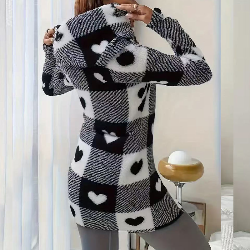 🍂🔥 FINAL HOURS — Women's Plaid Zip-Up Hooded Jacket | Cozy Long-Line Style