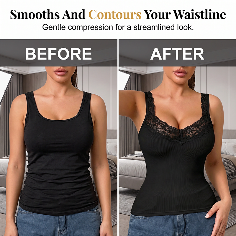 🔥 ❤️FINAL HOURS — Women's Lace-Trim Slim-Fit Tank Top | Flattering & Versatile Style