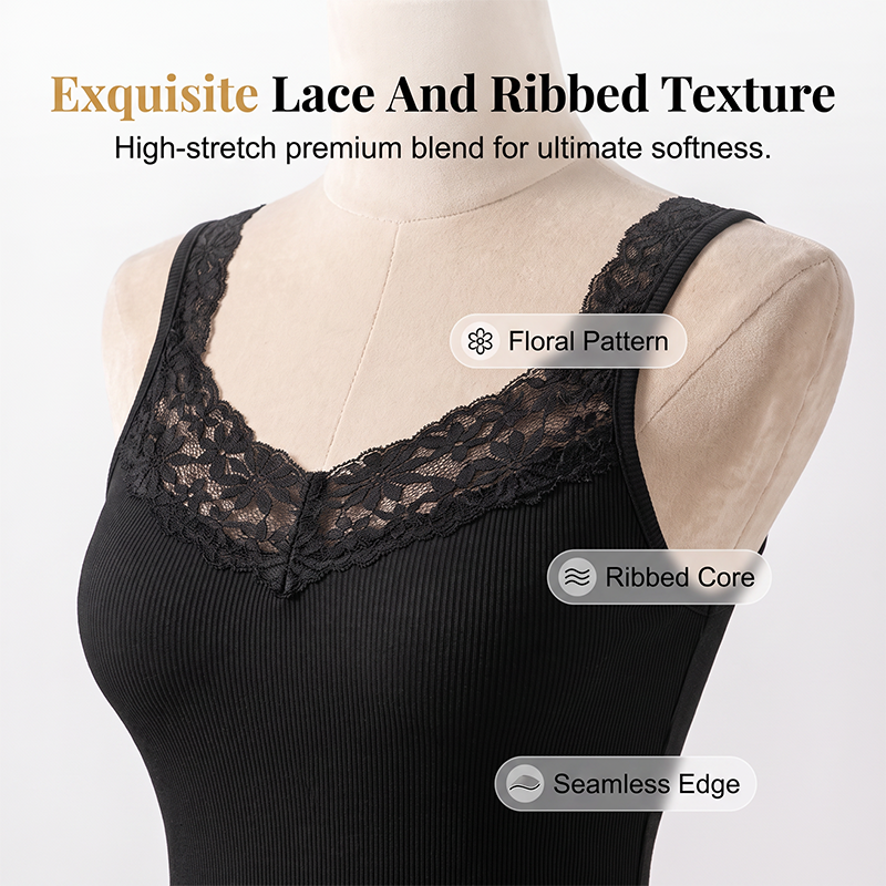 🔥 ❤️FINAL HOURS — Women's Lace-Trim Slim-Fit Tank Top | Flattering & Versatile Style