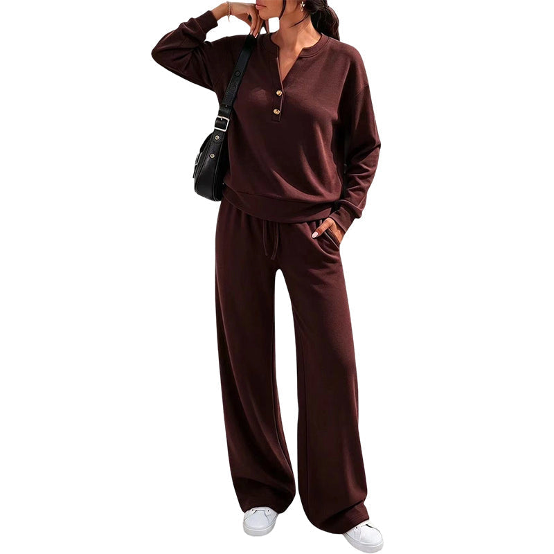 🖤 BLACK FRIDAY SALE 🖤 ☁️ Women's Top & Wide-Leg Pants Set | Relaxed Fit & Effortless Style